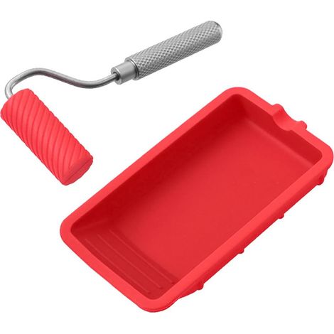 Ensemble de Peinture en Silicone pour Maison, Rouleau de Peinture, Pinceau, Petites Fournitures de Peinture réutilisables, Ensemble de Peinture, Outil de Peinture avec bac (1/5)