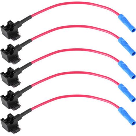 5pcs Fusible Lame Adaptateur, 12V Ajouter un Fusible de Circuit Porte-Fusible de Voiture Adaptateur Mini Fusible à Lame(Micro Mini Type) fusible