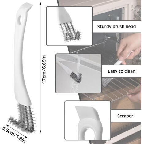 BUNTHAUS Brosse de gril avec poignée, brosse de gril sûre, brosse de nettoyage de barbecue, nettoyant de gril, brosse de gril métallique pour cadeau d'accessoires de gril extérieur (1/5)