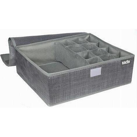 Cleafe - Portaoggetti Tessuto Organizer Contenitore Biancheria 13 Posti 35x25x11cm 69721 - (1/4)