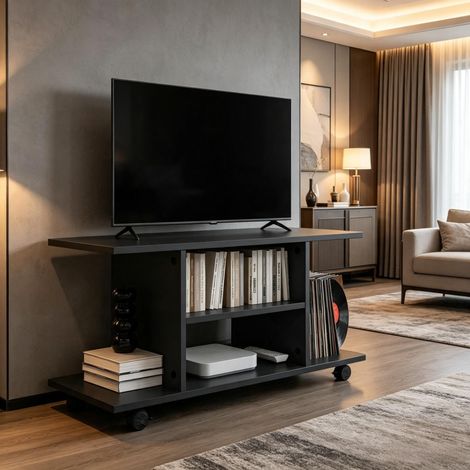 Meuble média fonctionnel, Support TV, Table d'appoint mobile, Table basse (1/5)