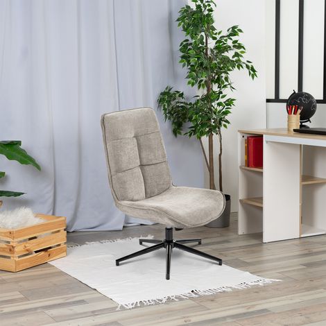 MEUBLES COSY Bürostuhl, mit grauem Stoff bezogen, verstellbar, drehbar, Stahlbeine im Vintage-Stil