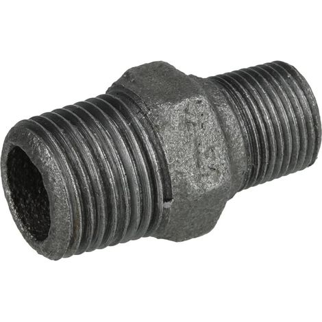 Raccord en fonte malléable noir nipple réduit 1/2'' x 3/8'' FM/FM
