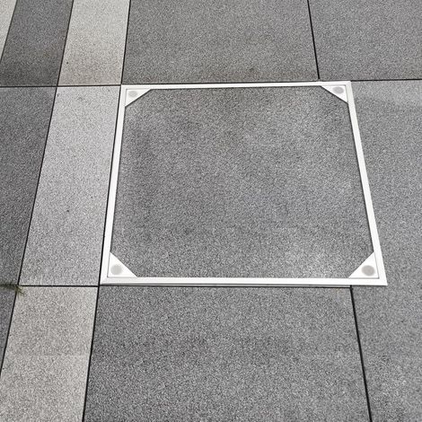 Aluminium Schachtabdeckung Quadratisch Einbau Abdeckung 6063 Legierung für Gehweg Terrasse Garten Begehbar Rutschfest Silber, 40 40 5.5cm
