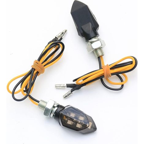 Indicateurs de Moto,12V E24 5LED MINI Clignotants Lumières Pour Moto,E-MARK,IP65 M8 Clignotant LED Adapté Aux Motos,Convient Aux Scooters, VéHicules Hors Route à Quatre Roues (2 Pièces) (1/5)