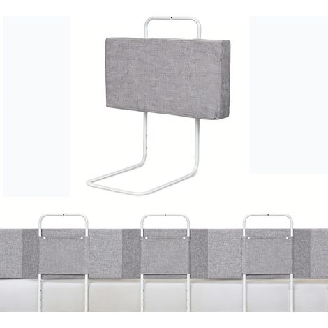 Randaco 1 pieza barrera cama infantil 60 cm, protector anticaídas ajustable, gris (1/5)