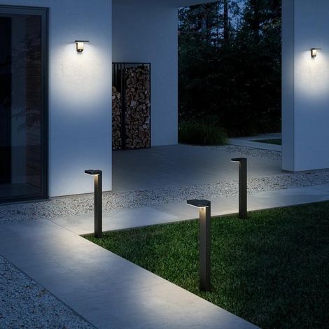 PoteletASL RICA Square Solar Acier inoxydable Noir, H.60 - IP44 - SolarLed /Nordlux Extérieur (1/9)