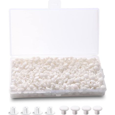 600 Pièces Cache Trou Meuble Blanc Bouchons à vis Couvre Plastique Bouche Trou Cheville Capuchon de Protection pour Trous de Perçage pour Les Plafond (1/5)