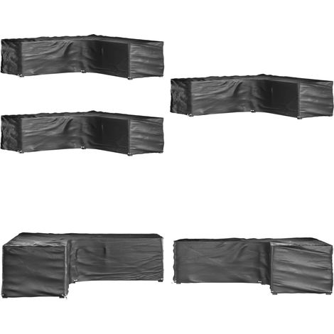 Gartenmöbel-Abdeckungen in L-Form 2 Stk. 16 Ösen 285x285x70 cm - Gartenmöbelschutzhülle - Rattanmöbel Abdecken - Wetterfeste Gartenabdeckung - UV-resistente Abdeckung - Gartenmöbelüberdachung - Home & (1/5)