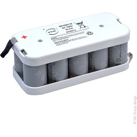 NX - Batterie eclairage de secours NiCd 10x D 5S2P ST2 6V 10Ah Cosse