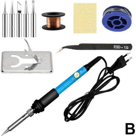Fer à souder électrique, pistolet à température réglable, kit de fil à souder 60 W (1/2)