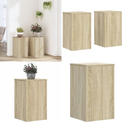 vidaXL Pflanzenständer 2 Stk. Sonoma-Eiche 30x30x50 cm Holzwerkstoff (1/5)