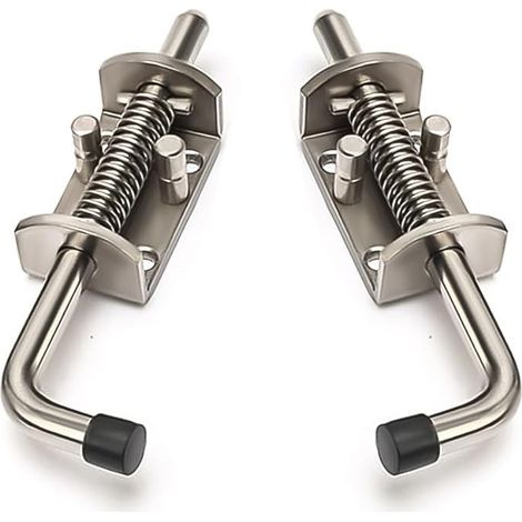 Loquet Ressort Verrou Ressort Inox Avec poignée caoutchouc acier inoxydable 304 portes fenêtres abris jardin 4 x 13,5 cm (1/5)