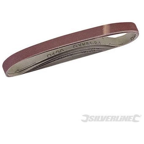 Nastri abrasivi per levigatrice silverline 5 pezzi 13x457mm Grana 40-60-80-120-40, 60, 2 x 80, 120G