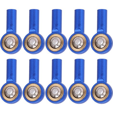 Lot de 10 rotules RC M2 en acier inoxydable léger et résistant à la corrosion, pour voitures et robots RC (bleu). (1/5)