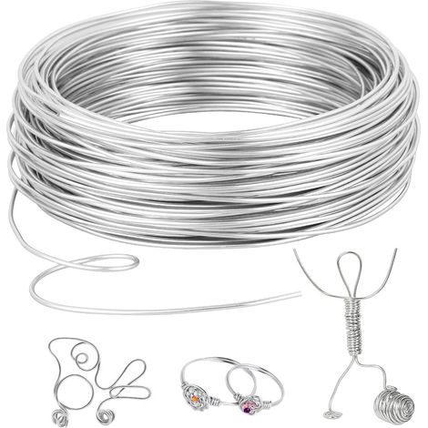 Fil d'artisanat en Aluminium 3mm X 20 M, Flexible Fil Aluminium Argent, Fil d'aluminium Pour L'Artisanat Et La Fabrication De Bijoux (1/5)