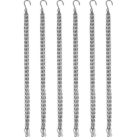 Lot de 6 chaînes de suspension robustes de 50 cm, avec système de suspension à 3 points pour plantes de jardin. (1/5)