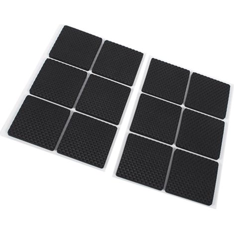 Protecteurs de sol adhésifs anti-dérapants en caoutchouc TRP - Lot de 12 pièces noires pour table, chaise, sofa et furniture (1/5)