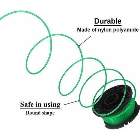 A6486-XJ Compatible avec les tondeuses à gazon Black & Decker, épaisseur de ligne de 2 mm Bobine de tondeuse à gazon de 6 m de longueur pour débroussailleuses GL8033 / GL9035 / GL7033, A6486 (1/4)