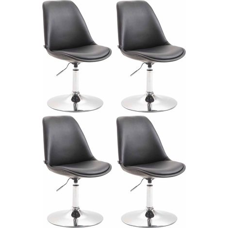 4er Set Esszimmerstühle Maverick Kunstleder schwarz chrom (1/5)