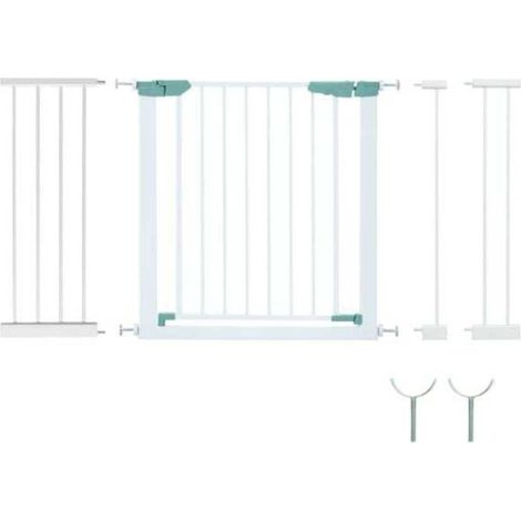 Pour escaliers et couloirs, protection enfant avec barrière de sécurité extra large à double ouverture et auto-fermeture (1/5)