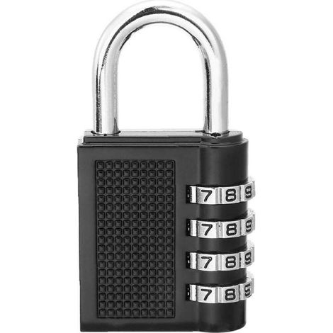 Cadenas serveur à mot de passe, adapté à la sécurité des salles de sport extérieures, noir, 80 x 43 x 14 mm (1/4)