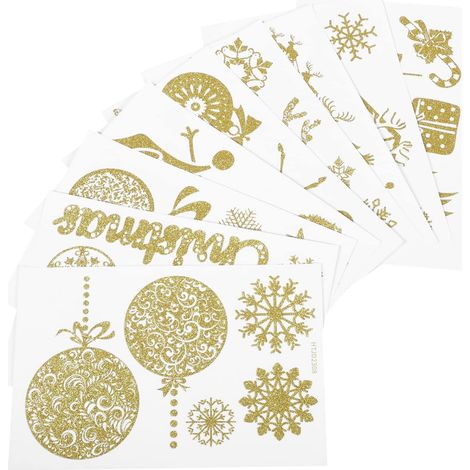 9feuilles Autocollants Noël Pour Fenêtres Autocollants Statiques à Paillettes Décorations Intérieures De Noël (1/5)