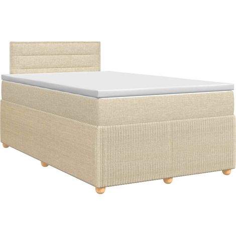 Maison Exclusive - Letto box spring con materasso Crema 120 x 190 cm Tessuto (1/5)