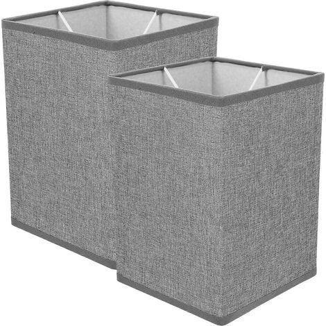 Set aus 2 modernen Nachttischlampenschirmen aus Leinen, Wandlampenschirmen und Kronleuchtern – 20,00 x 14,00 x 14,00 cm – Grau (1/3)