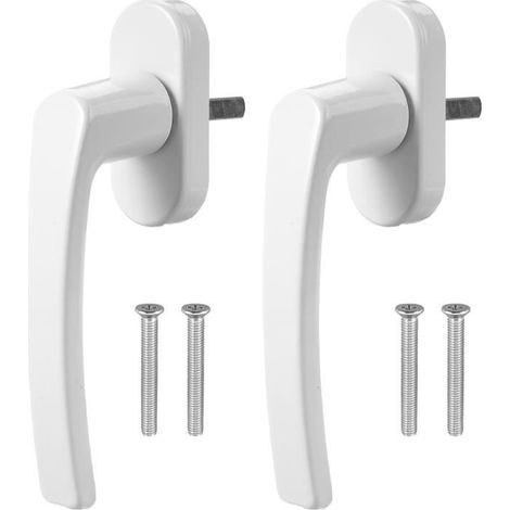2Pcs Poignee Fenetre, Securité Fenetre Poignée de Fenêtre Blanche en Aluminium Poignée Fenetre PVC Poignée de Porte avec Vis-Ywey (1/5)