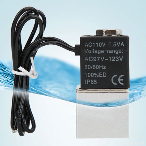 Schnellwirkendes Magnetventil für Wasser, Luft und Öl, 2-Wege-Ventil aus Aluminiumlegierung DC110VG 1/4 Zoll (1/5)