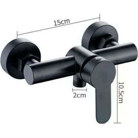 ALLIANDISRobinet de douche en acier inoxydable 304 Robinet mitigeur de douche chaud et froid pour salle de bain - Noir, 1pc, (1/3)