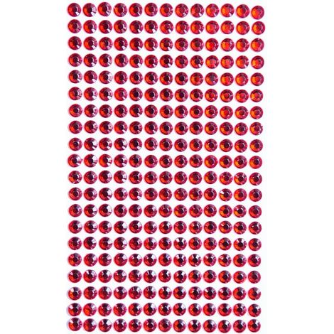 Selbstklebende Kristalle rot 6 mm 260 Stück