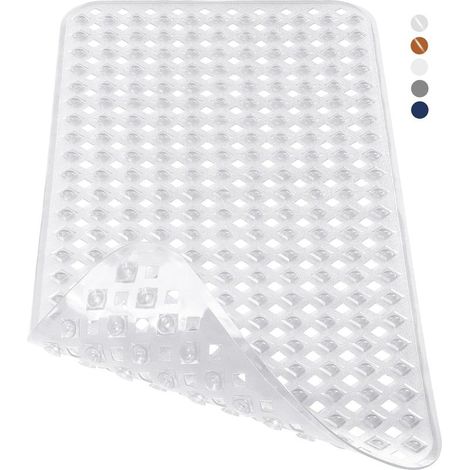 Tapis de bain extra long antidérapant Sans phtalates et latex Sans BPA Lavable en machine 70 x 40 cm Transparent (1/5)