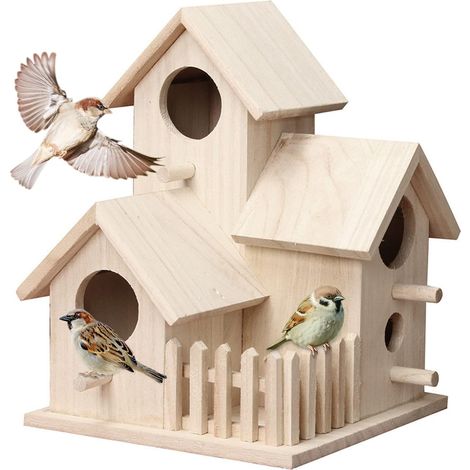 Nichoir Oiseaux Exterieur, Nichoir Mesange en Bois(Naturholz) (1/5)