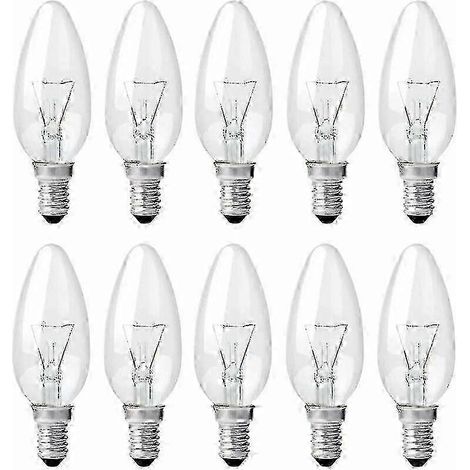 Lot de 10 ampoules à incandescence à effet flamme, 40 W, culot à vis Edison E14, à intensité variable et à économie d'énergie (1/5)