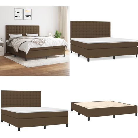 Sommier à lattes de lit avec matelas Marron foncé 160x200 cm - Sommier - Matelas ensaché (1/5)