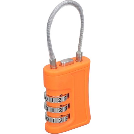 Cadenas à combinaison TSA à 3 chiffres réinitialisable pour bagages, bureau, salle de sport, casier, valise, orange (1/5)