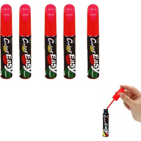 5 pièces Crayon Anti Rayure,Stylo Peinture Voiture,Retouche Peinture Voiture,Rouge Rayures Réparation De Peinture,Stylo Réparation des Rayures Auto,Stylo Retouche Voiture,Pour motos,voitures (1/5)