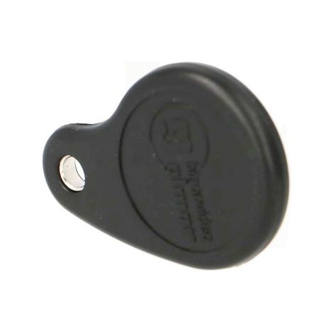 Golmar – Badge de proximité PROXIMAN noire – Technologie mifare 13,56 MHz – Gravure laser unique – Anneau porte-clé inox