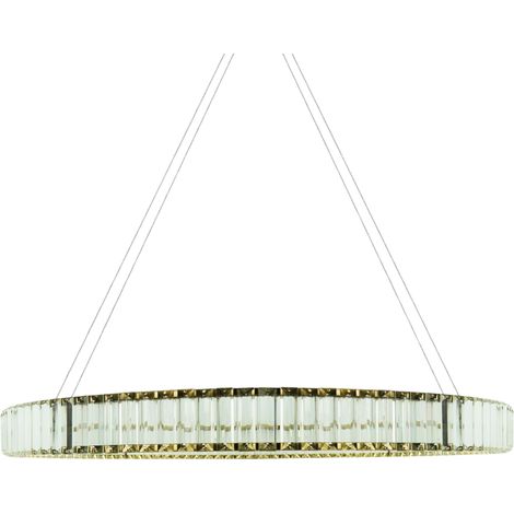 Lampadario anello oro cristalli LED 32W Aurora IdeaLED (1/5)