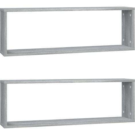 Maison Exclusive - Wandregale 2 Stk. Grau Sonoma 80x15x26,5 cm Ho