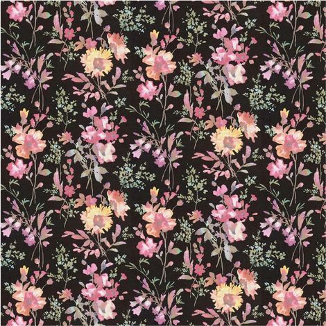 AS Creation Cosmopolitan Petal Poetry Black Vinyl Wallpaper Paste The Wall (1/4)