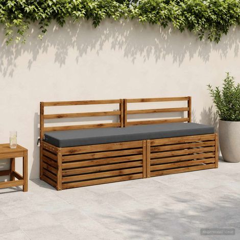 vidaXL Cojines para banco de 2 piezas SOEST 2 uds. 100% Poliéster Gris (1/5)