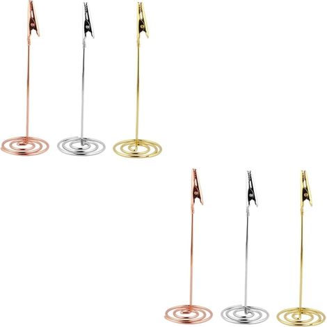6 porte-billets alligator métal – clips message pour menu, photo et bureau