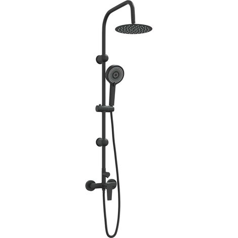 Shower System Black Stainless Steel 21 x 48 x 112 cm vidaXL (1/5)