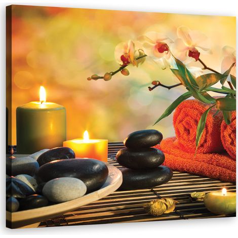 Quadro su tela, Spa set zen pietre - 30x30 (1/4)