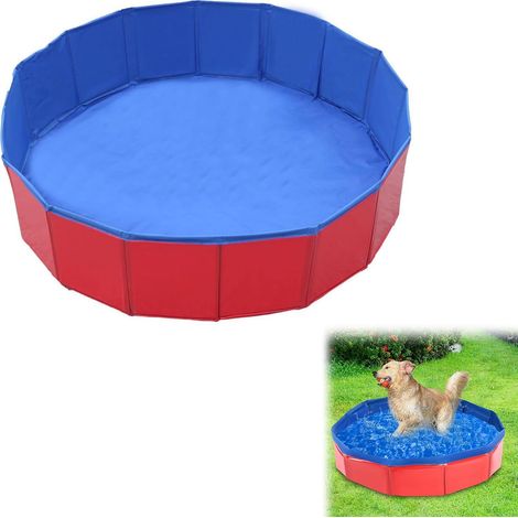 Piscine pour Animaux,Petite Piscines pour Chien,Mini Pataugeoire pour Bain et Jeux,Bassin de Jeu 50x10 cm pour Chats et Petits Chiens,Peut Être Utilisé comme Pataugeoire pour Chiens,(Rouge) (1/5)