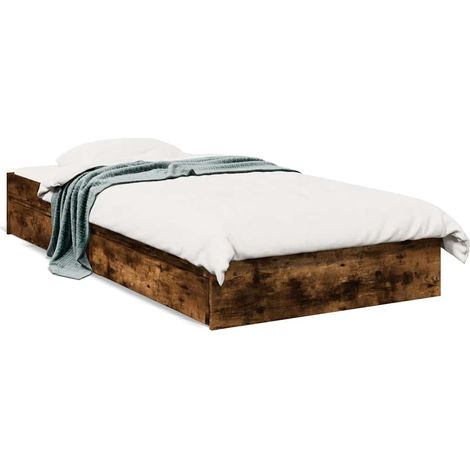 Maison Exclusive - Giroletto con Cassetti Rovere Fumo 90x190 cm Legno Multistrato (1/5)