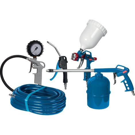 Lacme – Kit de 5 outils pneumatiques pour compresseur – Soufflette, pistolet de gonflage, pistolet de peinture, pulvérisateur – 325500